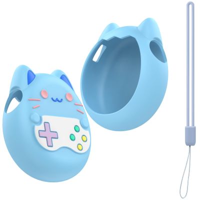 Geiomoo Silicone Case for Tamagotchi Paradise Interactive Virtual Pet, Soft Flexible Scratch Resistant Protective Cover with Lanyard (Blue)
