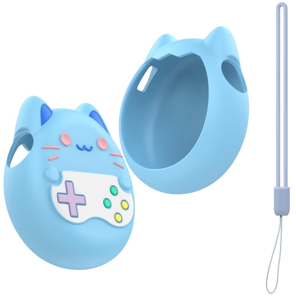 Geiomoo Silicone Case for Tamagotchi Paradise Interactive Virtual Pet, Soft Flexible Scratch Resistant Protective Cover with Lanyard (Blue)
