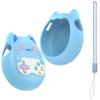 Geiomoo Silicone Case for Tamagotchi Paradise Interactive Virtual Pet, Soft Flexible Scratch Resistant Protective Cover with Lanyard (Blue) view 1