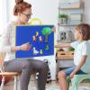 Felt Board - 16.5 * 12.6 * 0.6in Felt Board for Classroom, Double-Sided Foldable Feltss Learning Boardss | Convenient Feltt Boardd for Preschool Storytelling and Homes chooling view 3