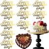 10 Pcs Happy Valentine's Day Cake Topper Gold Acrylic Mirror Cake Decor for Valentine Party Anniversary Cake Decorations view 1