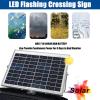 24in Solar Pedestrian Crossing Sign Flashing LED Highlight Road Traffic Blinking Street Warning Sign, Aluminum IP65 Weatherproof Crosswalk Signs for Park School Urban/Road Community(yellow) view 3