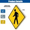 24in Solar Pedestrian Crossing Sign Flashing LED Highlight Road Traffic Blinking Street Warning Sign, Aluminum IP65 Weatherproof Crosswalk Signs for Park School Urban/Road Community(yellow) view 4