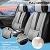 VIUDMEK Front Set Car Seat Covers for Mercury Marauder 2003-2004 Leather Seat Covers Waterproof Only Front Seats Car Seat Protectors Breathable Seat Cover Black+Grey view 2
