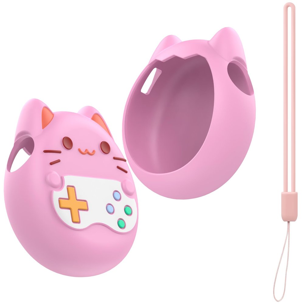 Geiomoo Silicone Case for Tamagotchi Paradise Interactive Virtual Pet, Soft Flexible Scratch Resistant Protective Cover with Lanyard (Pink)