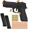 Automatic Shell Ejecting Toy Gun with 100 Soft Bullets,24 Shells & 2 Magazines,Realistic Toy Gun Pistol,Christmas Birthday Gifts for Kids Adults Boys Age 8+(Black) view 1