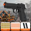 Automatic Shell Ejecting Toy Gun with 100 Soft Bullets,24 Shells & 2 Magazines,Realistic Toy Gun Pistol,Christmas Birthday Gifts for Kids Adults Boys Age 8+(Black) view 2