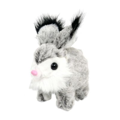 Menolana Rabbit Interactive Electronic Pet Bunny Toy Portable Cute Wiggle Ears with Sounds and Movements for Children Kids Gifts, Gray White