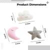 3 Piece Cozy Pillows Set for Children's Bedroom, Cloud, Star, and Moon Decorative Plush Pillows, Perfect for Bedroom Styling view 3