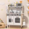 BIERUM Play Kitchen, Wooden Kids Kitchen Playset for Toddlers with Real Lights & Sounds, Height Adjustable Toys Kitchen with 30 Pcs Toy Food & Cookware Accessories view 1