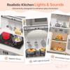 BIERUM Play Kitchen, Wooden Kids Kitchen Playset for Toddlers with Real Lights & Sounds, Height Adjustable Toys Kitchen with 30 Pcs Toy Food & Cookware Accessories view 3