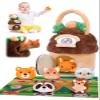 Baby Toys 6-12 Months Forest Farm Animal Stuffed House Set with Map Hazelnut Stuffed Farm Animals Rattle Squeaker Montessori Toys for Babies Sensory Infant Toy Toddler Gift 1-3 Year Old view 1