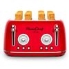 4 Slice Retro Style Toaster, Dual Control Toaster with Warming Rack, 6 Browning Settings, Bagel/Defrost Functions, Removable Crumb Tray, Stainless Steel Housing 1650W, Red view 2