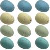 12 Foam Imitation Easter Eggs, Lifelike Chicken Egg Decorations, Assorted Hues, Matte Texture, Oval Style, Great for Easter Themes and Games view 1