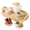 Kids Tea Sets for 3-6 Girls and Boys Simulation Cute Food Grade Tea Party Set Leakproof Developmental Silicone Wooden Set for Role Play Pretend Play Kids Sets Party. view 3