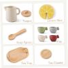 Kids Tea Sets for 3-6 Girls and Boys Simulation Cute Food Grade Tea Party Set Leakproof Developmental Silicone Wooden Set for Role Play Pretend Play Kids Sets Party. view 4