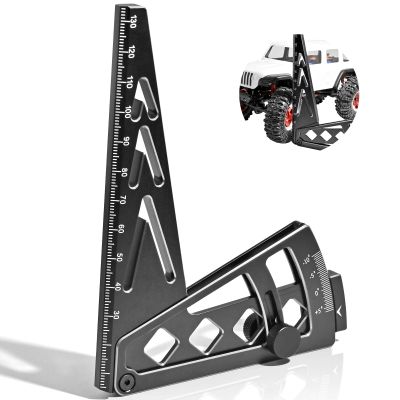 Ride Height Gauge RC Car Camber Gauge Adjustable RC Car Wheel Rim Measuring Tool Ruler, CNC-Machined Aluminum Alloy Height Camber for Traxxas Arrma Losi Axial HPI Redcat Racing 1/10 1/8 1/7 Sca Silver