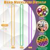 144 PCS Mardi Gras Beads Necklaces, Gold Green Purple Metallic Bead Necklaces 33 Mardi Gras Beads Necklaces Accessories Bulk Party Beads Necklaces for Mardi Gras Party, Throw Beads Party Favors view 2