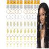 140pcs Gold Hair Jewelry, Gold Hair Rings Cuffs Charms for Braids, AdjustableJewelry Dreadlocks Braid Clips Accessories Decorations for Black Women Men Festival Pirate Halloween view 1