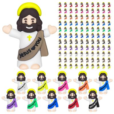110PCS Mini Jesus Figures in Bulk, Little Jesus Figurines Jesus Loves You, Tiny Miniature Jesus Christ to Hide and Seek, Easter Egg Stuffers Religious Party Favors, Sunday School & Baptism Gifts
