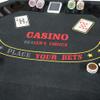 WonderCrestPrime 48-Inch Folding Poker Table Top, Octagon Casino Layout with Cup Holders and Chip Racks, Black view 1