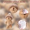 4pcs Mini Plush Bear in Box, Handmade Positive Little Bear with Encouragement Card Inspirational Support Pocket Hug Toy for Friends Family Coworkers Gift view 3