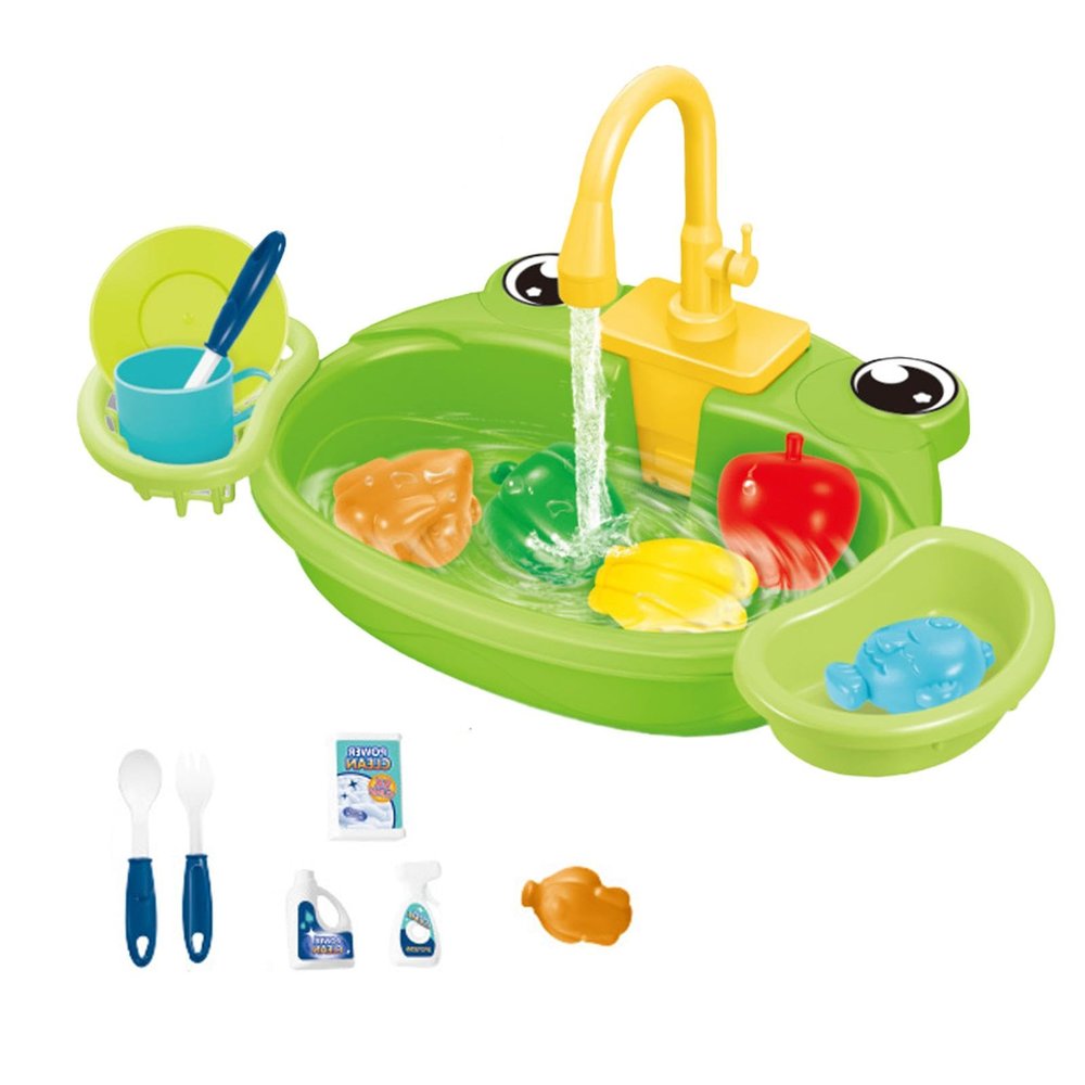 Children Play Sink Toys, Coordination, Role Play for Boys and Girls, Frog Green
