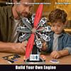 Aircraft Engine Building Model Kit That Runs,Mini 9-Cylinder Star Shaped Aircraft Engine Model Kit,Visible Engine with Motor & LED,Science STEM Toy,Aerospace MOC Engineering Set for Adults(1100PCS) view 4