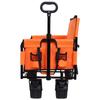 3-in-1 Convertible Folding Wagon Cart with Bench Seat & Storage - 500lbs Heavy-Duty Utility Wagon with All-Terrain Wheels (Orange + Steel) view 3