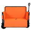 3-in-1 Convertible Folding Wagon Cart with Bench Seat & Storage - 500lbs Heavy-Duty Utility Wagon with All-Terrain Wheels (Orange + Steel) view 4