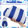 Sunnymove Mahjong Tile Bag Woven Clutch Purses for Women Woven Striped Dumpling Bag Summer Beach Evening Handbag for Mahjong Tile Vacation Supplies(Blue White,Thick Lines) view 2