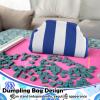 Sunnymove Mahjong Tile Bag Woven Clutch Purses for Women Woven Striped Dumpling Bag Summer Beach Evening Handbag for Mahjong Tile Vacation Supplies(Blue White,Thick Lines) view 3