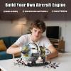 Aircraft Engine Building Model Kit That Runs - Mini Turbojet Model Kit Visible Engine with Motor & APP Control Speed and Sounds-Science STEM Toy,Aerospace MOC Engineering Set for Adults(564PCS) view 2