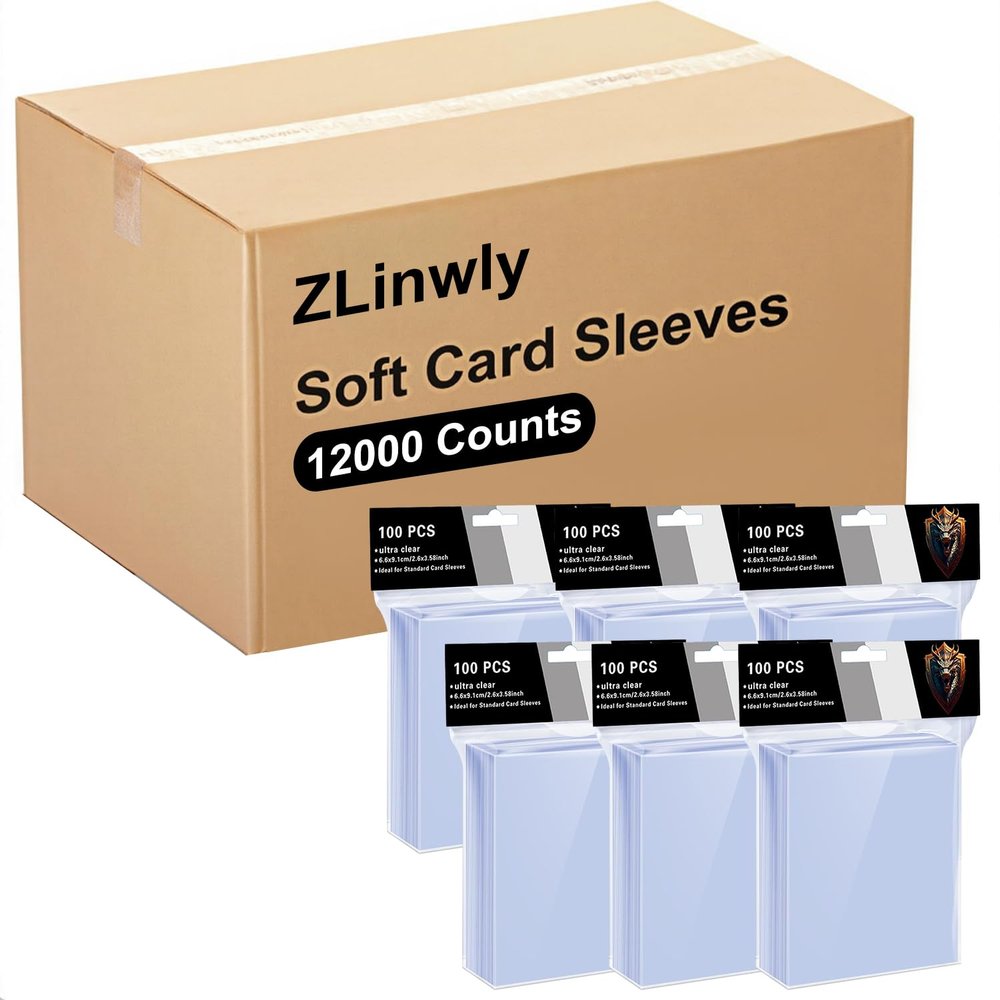 12000 Counts Card Sleeves for Trading Cards,Soft Penny Card Sleeves,Clear Plastic Standard Size Card Protectors for MTG, TCG,Sports Collectibles (Basketball, Baseball, Football)(12000)