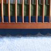 100% Microfiber Scalloped Mini Crib Skirt 24"x 38" with 10" Inch Drop Lenght with 4 Split Corners for Baby Boys Girls Soft Nursery Toddler Bed Skirt - Navy Blue Solid view 1