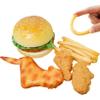 1 Set Realistic Play Food, Artificial Plastic Food Includes Hamburger, Fried Chicken, French Fries for Halloween Decorations, Display Props view 1