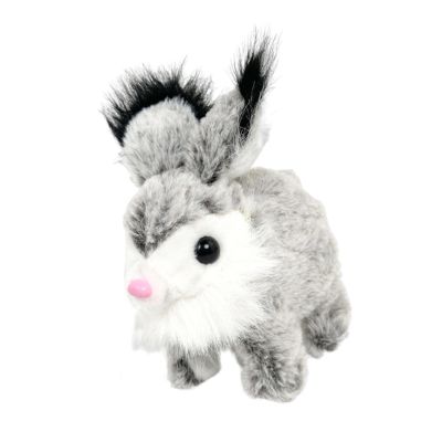 JunZheHub Bunny Toy Rabbit Interactive Electronic Pet with Sounds and Movements for Preschool, Gray White