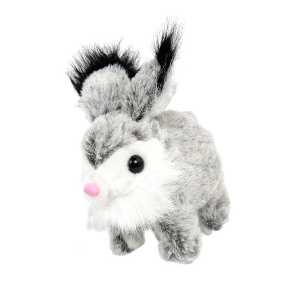 JunZheHub Bunny Toy Rabbit Interactive Electronic Pet with Sounds and Movements for Preschool, Gray White
