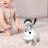 JunZheHub Bunny Toy Rabbit Interactive Electronic Pet with Sounds and Movements for Preschool, Gray White view 3