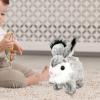 JunZheHub Bunny Toy Rabbit Interactive Electronic Pet with Sounds and Movements for Preschool, Gray White view 4
