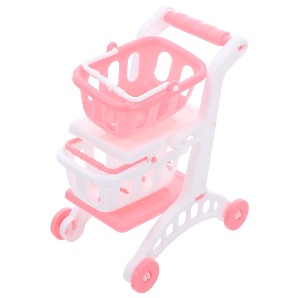 Uonlytech 8pcs Mini Grocery Cart Plastic Small Supermarket Handcart for Indoor Outdoor Pretend Play Roleplaying and Social Interaction