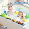 2Pack Bathtub Splash Guard for Kids Adultt - 31IN Silicone Bath Tray for Tub with 11 Suction Cups, Bath Tub Play Shelf for Kids & Toy Holder, Bathtub Accessories Prevent Water Spill in Bathroom, Gray view 4