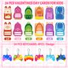 24 Pcs Backpack Valentines for Class, Valentines Day Cards Pop Fidget Keychain Toys Gifts for Kids Classroom School Toddler Boys Girls Valentine s Party Favors Exchange Gifts Bulk Goodie Bag Stuffers view 2