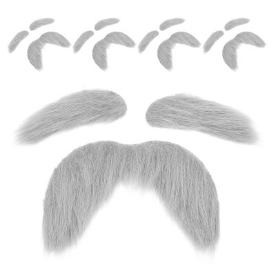 LUOZZY 5pcs Self Adhesive Fake Beard and Eyebrow Set for Cosplay Costume Party Celebrations