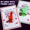 28 Pack Finger Lights Class Valentines Day Cards Gifts for Kids School Classroom Non Candy Bulk Valentines Day Treats Party Favors for Kids Boys Girls Valentines Exchange Gift Goodie Bags Stuffers view 2