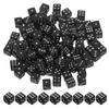 BRIGHTFUFU 100pcs Mini Black Dice with Clear Dots for Tabletop Games Craft Projects Party Use Tiny Game Dice and Math Learning view 1