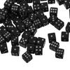 BRIGHTFUFU 100pcs Mini Black Dice with Clear Dots for Tabletop Games Craft Projects Party Use Tiny Game Dice and Math Learning view 3