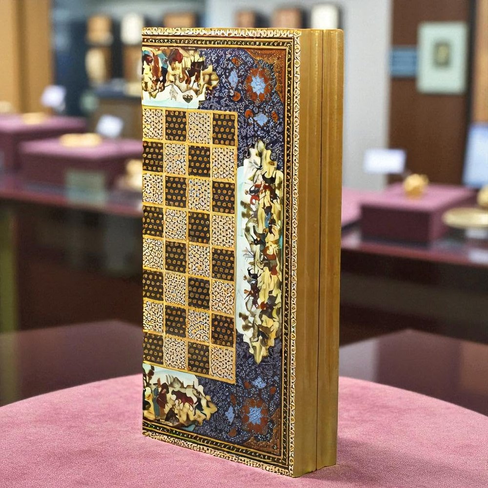 19.6-Inch Handmade Backgammon Set  Premium Khatam Wood Inlay  Traditional Persian Design  Luxury Gift for Men, Dad, Husband