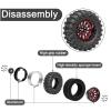 4PCS 1.3" Beadlock Wheel Tires Set 1.3inch Aluminum Wheels and Tires for 1/18 TRX4M 1/24 SCX24 FCX24 RC Crawler Car (Tires B + red Wheel hub) view 2