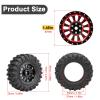 4PCS 1.3" Beadlock Wheel Tires Set 1.3inch Aluminum Wheels and Tires for 1/18 TRX4M 1/24 SCX24 FCX24 RC Crawler Car (Tires B + red Wheel hub) view 3